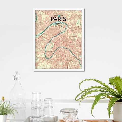 Paris City Map Poster – Detailed Art Print of Paris, France for Home Decor, Office Decor, Travel Art, and Unique Gifts