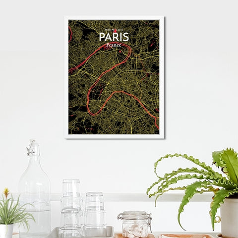 Paris City Map Poster – Detailed Art Print of Paris, France for Home Decor, Office Decor, Travel Art, and Unique Gifts