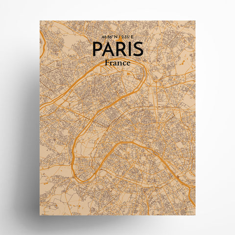 Paris City Map Poster – Detailed Art Print of Paris, France for Home Decor, Office Decor, Travel Art, and Unique Gifts