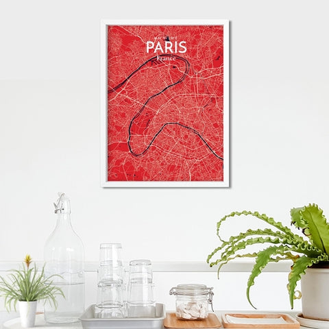 Paris City Map Poster – Detailed Art Print of Paris, France for Home Decor, Office Decor, Travel Art, and Unique Gifts