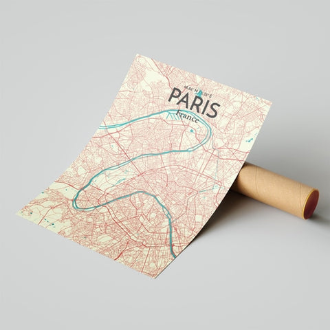 Paris City Map Poster – Detailed Art Print of Paris, France for Home Decor, Office Decor, Travel Art, and Unique Gifts