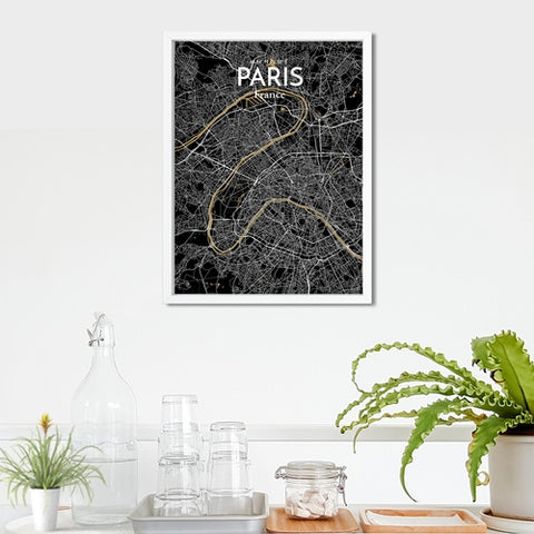 Paris City Map Poster – Detailed Art Print of Paris, France for Home Decor, Office Decor, Travel Art, and Unique Gifts