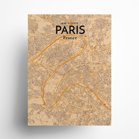 Paris City Map Poster – Detailed Art Print of Paris, France for Home Decor, Office Decor, Travel Art, and Unique Gifts