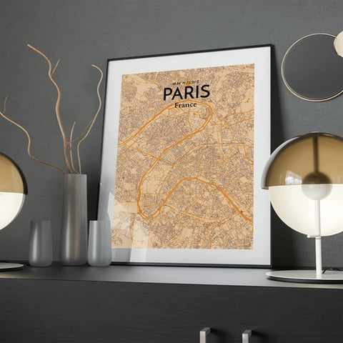 Paris City Map Poster – Detailed Art Print of Paris, France for Home Decor, Office Decor, Travel Art, and Unique Gifts