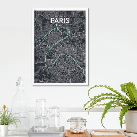 Paris City Map Poster – Detailed Art Print of Paris, France for Home Decor, Office Decor, Travel Art, and Unique Gifts