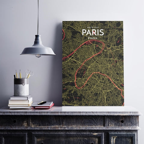 Paris City Map Poster – Detailed Art Print of Paris, France for Home Decor, Office Decor, Travel Art, and Unique Gifts