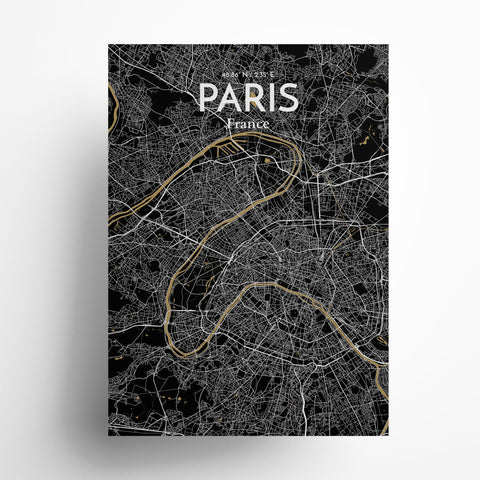 Paris City Map Poster – Detailed Art Print of Paris, France for Home Decor, Office Decor, Travel Art, and Unique Gifts