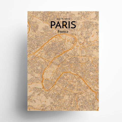 Paris City Map Poster – Detailed Art Print of Paris, France for Home Decor, Office Decor, Travel Art, and Unique Gifts