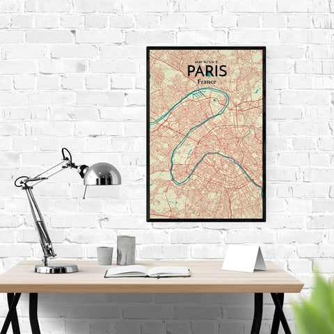 Paris City Map Poster – Detailed Art Print of Paris, France for Home Decor, Office Decor, Travel Art, and Unique Gifts