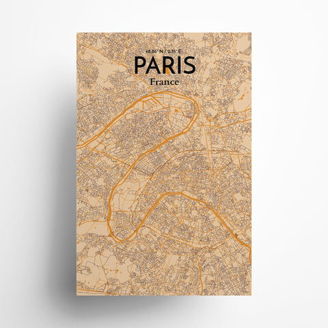 Paris City Map Poster – Detailed Art Print of Paris, France for Home Decor, Office Decor, Travel Art, and Unique Gifts
