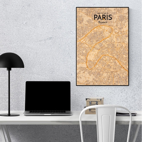 Paris City Map Poster – Detailed Art Print of Paris, France for Home Decor, Office Decor, Travel Art, and Unique Gifts