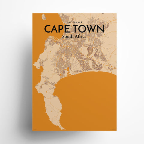 Cape Town City Map Poster – Detailed Art Print of Cape Town, South Africa City Map Art for Home Decor, Office Decor, and Unique Gifts