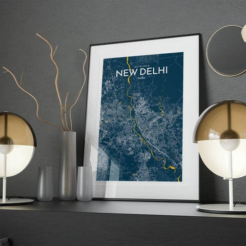 New Delhi City Map Poster – Detailed Art Print of New Delhi, India City Map Art for Home Decor, Office Decor, and Unique Gifts