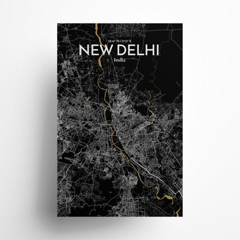 New Delhi City Map Poster – Detailed Art Print of New Delhi, India City Map Art for Home Decor, Office Decor, and Unique Gifts