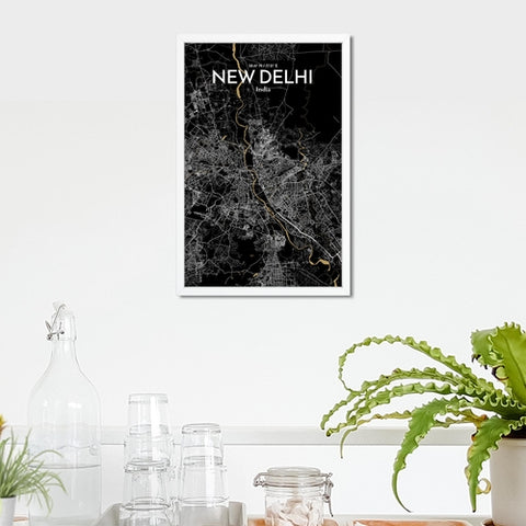 New Delhi City Map Poster – Detailed Art Print of New Delhi, India City Map Art for Home Decor, Office Decor, and Unique Gifts