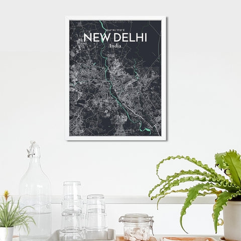 New Delhi City Map Poster – Detailed Art Print of New Delhi, India City Map Art for Home Decor, Office Decor, and Unique Gifts