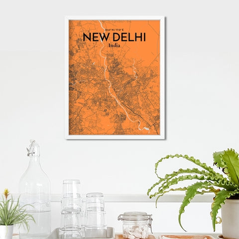 New Delhi City Map Poster – Detailed Art Print of New Delhi, India City Map Art for Home Decor, Office Decor, and Unique Gifts