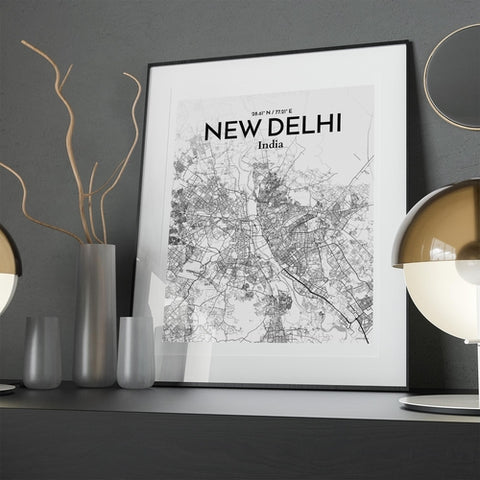 New Delhi City Map Poster – Detailed Art Print of New Delhi, India City Map Art for Home Decor, Office Decor, and Unique Gifts