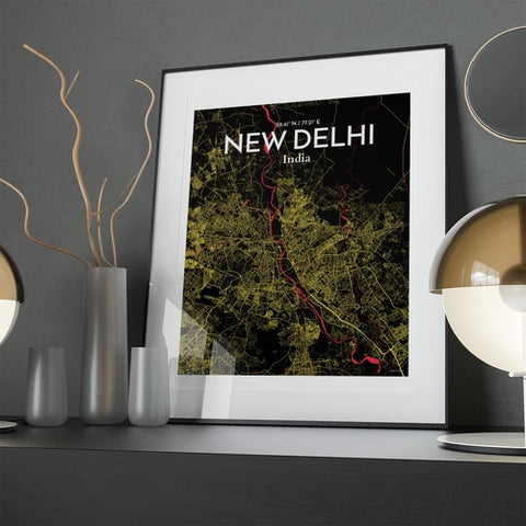 New Delhi City Map Poster – Detailed Art Print of New Delhi, India City Map Art for Home Decor, Office Decor, and Unique Gifts