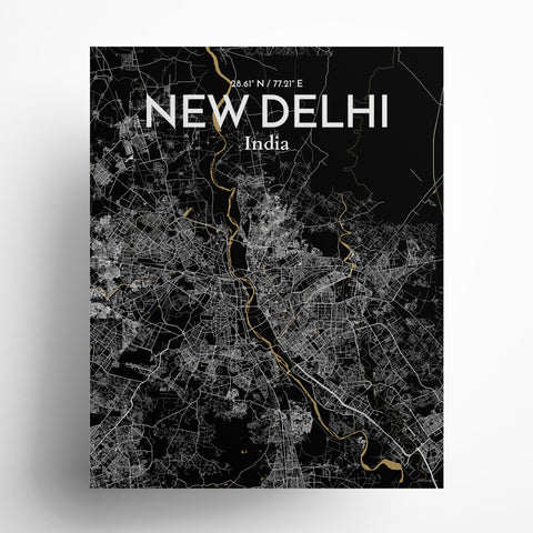 New Delhi City Map Poster – Detailed Art Print of New Delhi, India City Map Art for Home Decor, Office Decor, and Unique Gifts