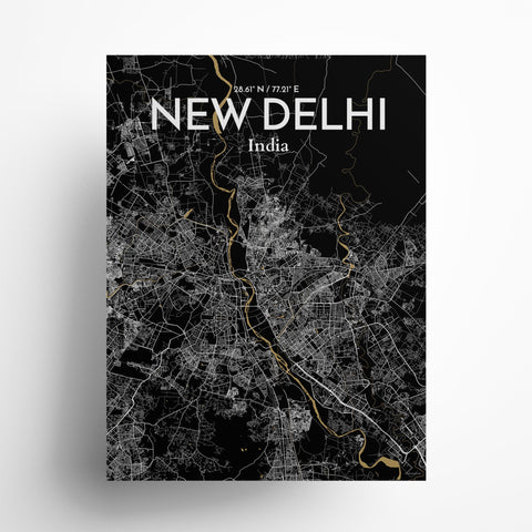 New Delhi City Map Poster – Detailed Art Print of New Delhi, India City Map Art for Home Decor, Office Decor, and Unique Gifts