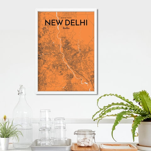 New Delhi City Map Poster – Detailed Art Print of New Delhi, India City Map Art for Home Decor, Office Decor, and Unique Gifts