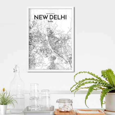 New Delhi City Map Poster – Detailed Art Print of New Delhi, India City Map Art for Home Decor, Office Decor, and Unique Gifts