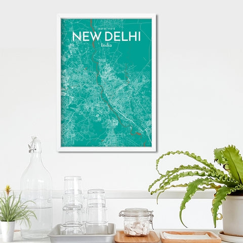 New Delhi City Map Poster – Detailed Art Print of New Delhi, India City Map Art for Home Decor, Office Decor, and Unique Gifts