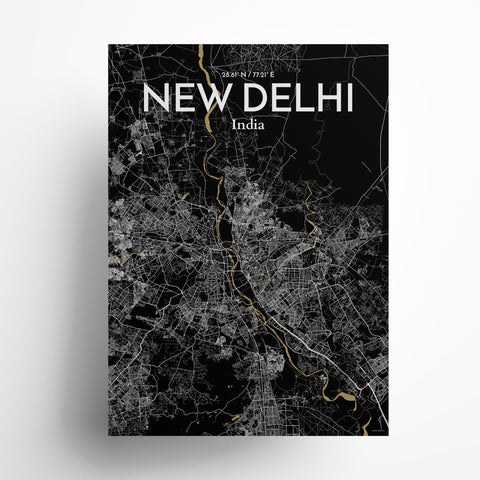 New Delhi City Map Poster – Detailed Art Print of New Delhi, India City Map Art for Home Decor, Office Decor, and Unique Gifts