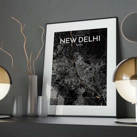 New Delhi City Map Poster – Detailed Art Print of New Delhi, India City Map Art for Home Decor, Office Decor, and Unique Gifts