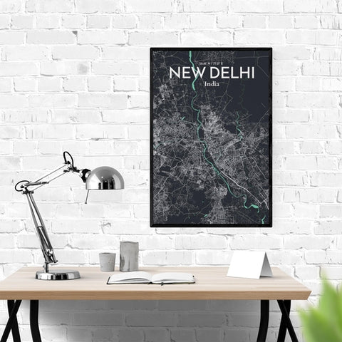 New Delhi City Map Poster – Detailed Art Print of New Delhi, India City Map Art for Home Decor, Office Decor, and Unique Gifts