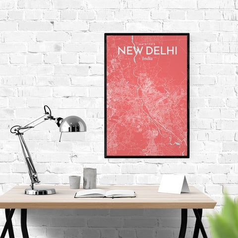 New Delhi City Map Poster – Detailed Art Print of New Delhi, India City Map Art for Home Decor, Office Decor, and Unique Gifts