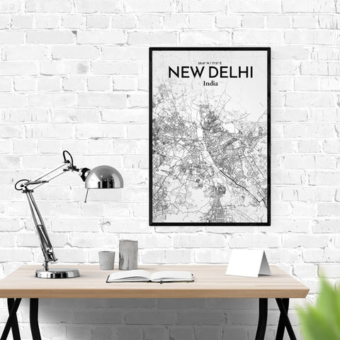 New Delhi City Map Poster – Detailed Art Print of New Delhi, India City Map Art for Home Decor, Office Decor, and Unique Gifts