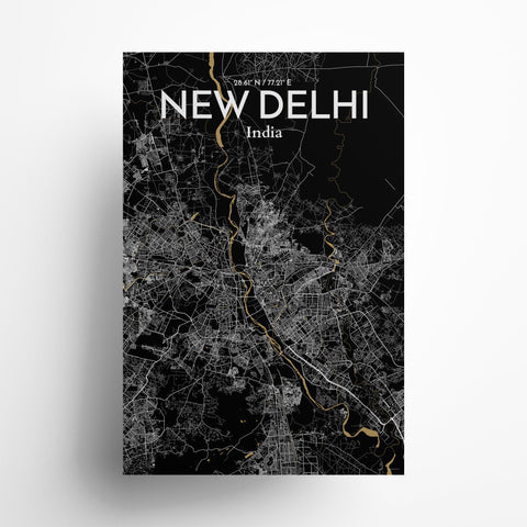 New Delhi City Map Poster – Detailed Art Print of New Delhi, India City Map Art for Home Decor, Office Decor, and Unique Gifts