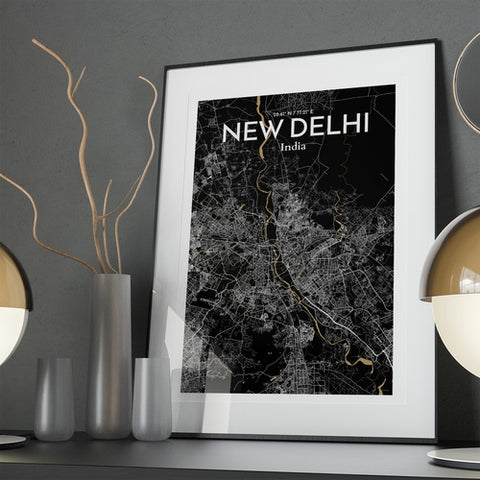 New Delhi City Map Poster – Detailed Art Print of New Delhi, India City Map Art for Home Decor, Office Decor, and Unique Gifts