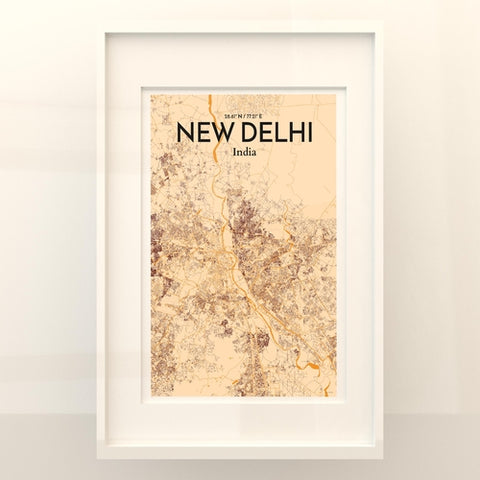 New Delhi City Map Poster – Detailed Art Print of New Delhi, India City Map Art for Home Decor, Office Decor, and Unique Gifts