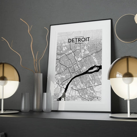 Detroit City Map Poster – Detailed Art Print of Detroit, MI City Map Art for Home Decor, Office Decor, and Unique Gifts