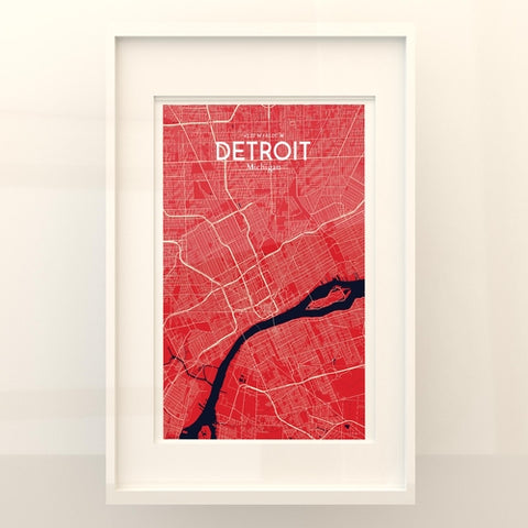 Detroit City Map Poster – Detailed Art Print of Detroit, MI City Map Art for Home Decor, Office Decor, and Unique Gifts