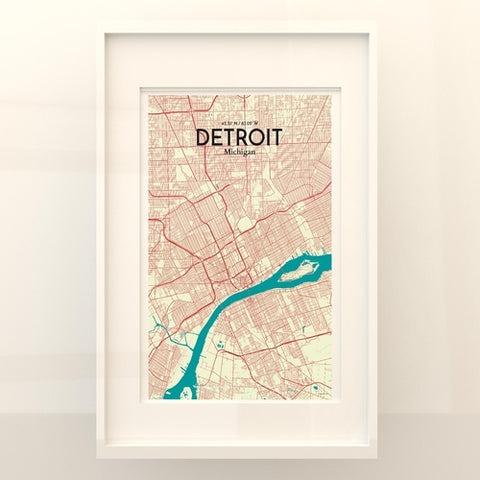 Detroit City Map Poster – Detailed Art Print of Detroit, MI City Map Art for Home Decor, Office Decor, and Unique Gifts