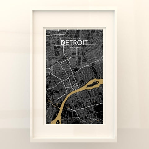 Detroit City Map Poster – Detailed Art Print of Detroit, MI City Map Art for Home Decor, Office Decor, and Unique Gifts