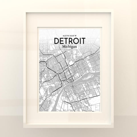 Detroit City Map Poster – Detailed Art Print of Detroit, MI City Map Art for Home Decor, Office Decor, and Unique Gifts