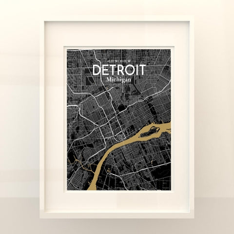 Detroit City Map Poster – Detailed Art Print of Detroit, MI City Map Art for Home Decor, Office Decor, and Unique Gifts