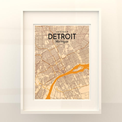 Detroit City Map Poster – Detailed Art Print of Detroit, MI City Map Art for Home Decor, Office Decor, and Unique Gifts