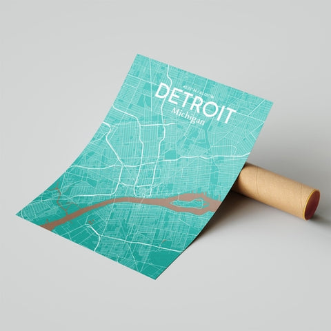 Detroit City Map Poster – Detailed Art Print of Detroit, MI City Map Art for Home Decor, Office Decor, and Unique Gifts