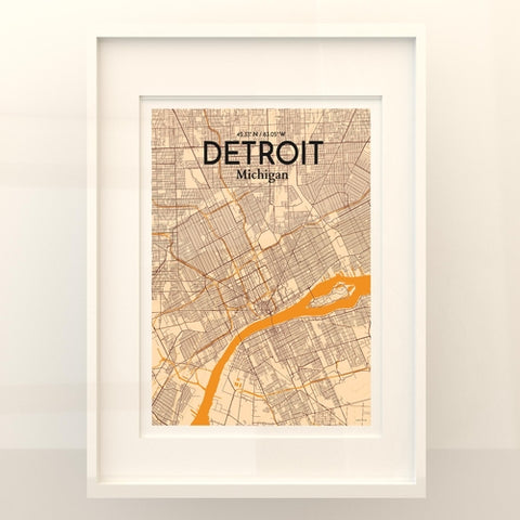 Detroit City Map Poster – Detailed Art Print of Detroit, MI City Map Art for Home Decor, Office Decor, and Unique Gifts