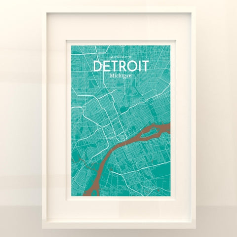 Detroit City Map Poster – Detailed Art Print of Detroit, MI City Map Art for Home Decor, Office Decor, and Unique Gifts