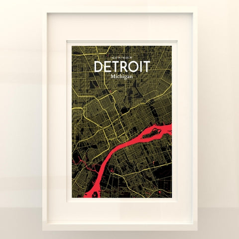 Detroit City Map Poster – Detailed Art Print of Detroit, MI City Map Art for Home Decor, Office Decor, and Unique Gifts