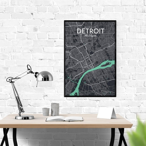 Detroit City Map Poster – Detailed Art Print of Detroit, MI City Map Art for Home Decor, Office Decor, and Unique Gifts