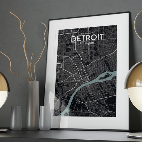 Detroit City Map Poster – Detailed Art Print of Detroit, MI City Map Art for Home Decor, Office Decor, and Unique Gifts