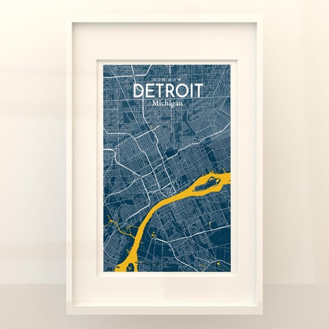 Detroit City Map Poster – Detailed Art Print of Detroit, MI City Map Art for Home Decor, Office Decor, and Unique Gifts